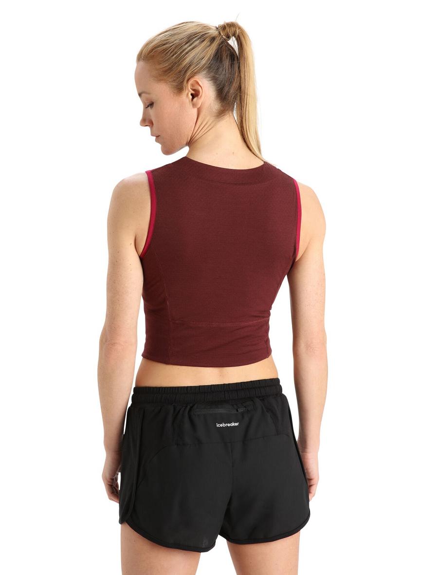 Icebreaker ZoneKnit™ Merino Cropped Bra-Tank Naisten T Paidat Pinkki | FI 1573EBCX